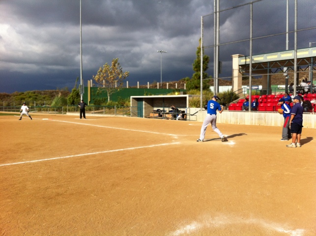 James at bat