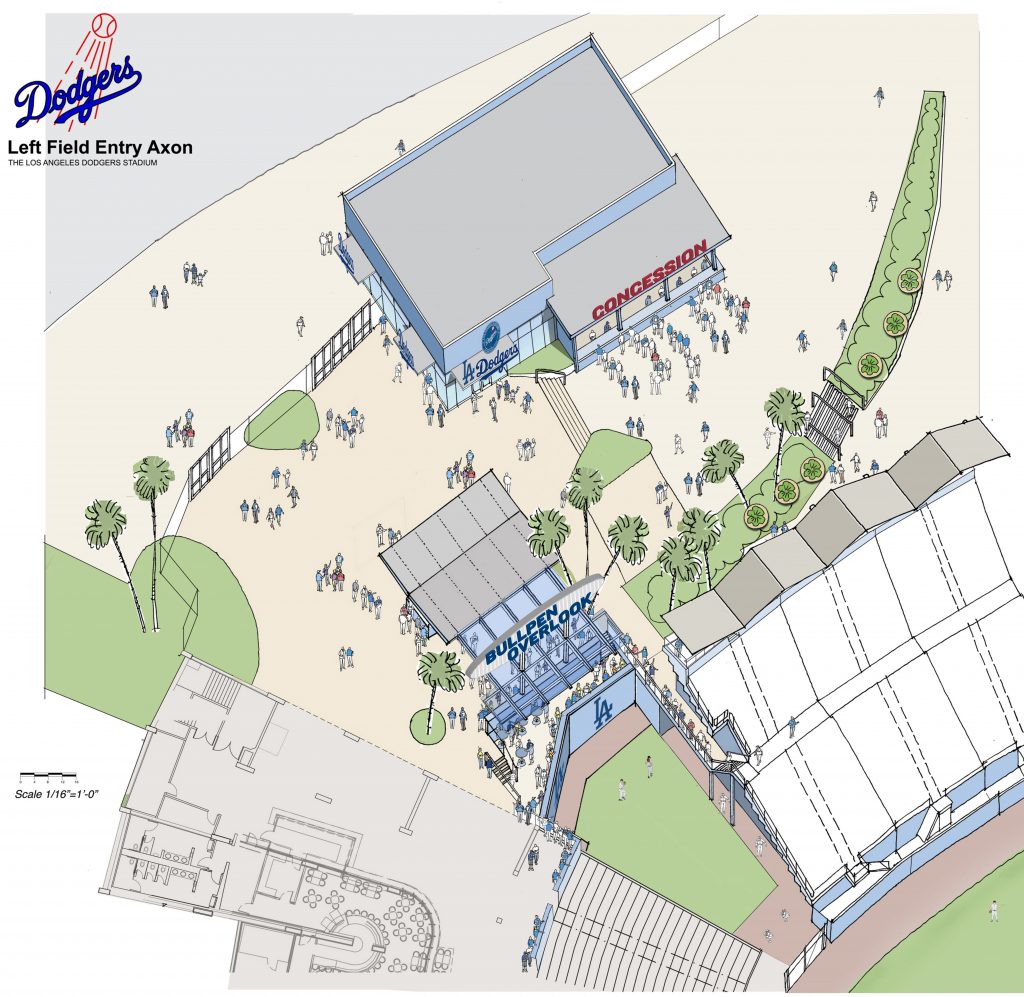 A rendering of the renovations behind left field at Dodger Stadium for 2014. 