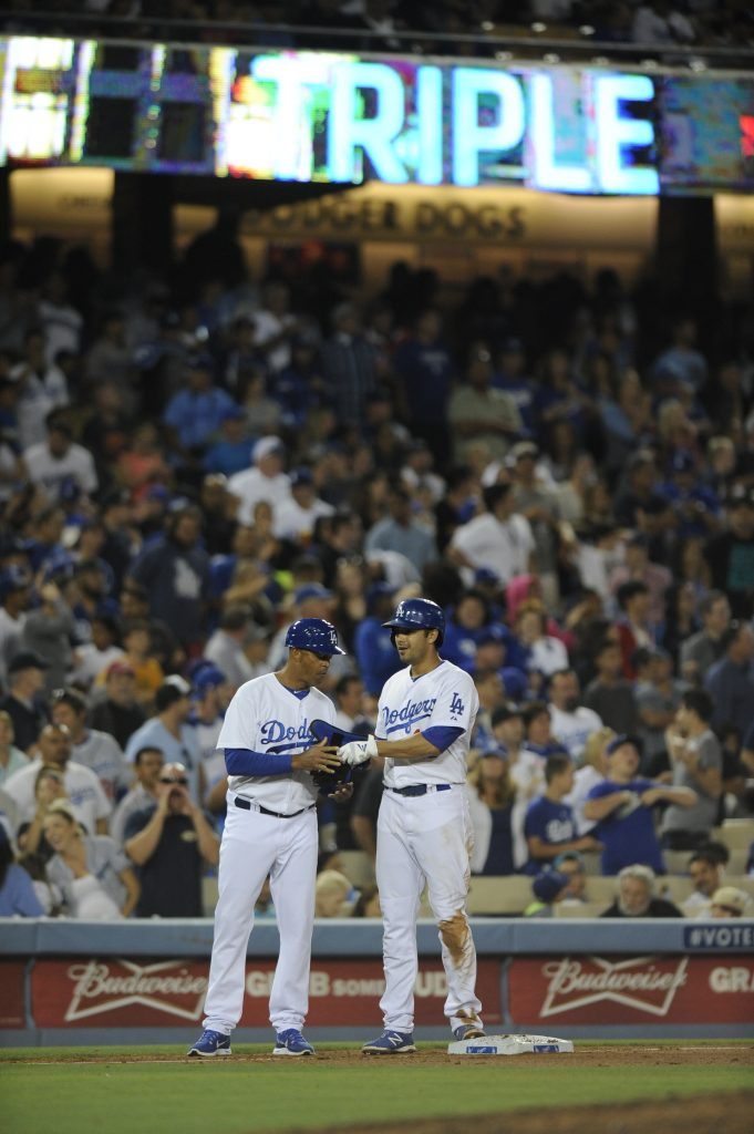 Andre Ethier, famous for his walkoff home runs, had a .353 on-base percentage with men on base. (Jon SooHoo/Los Angeles Dodgers)