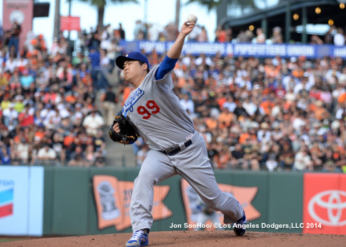 LOS ANGELES DODGERS AT SAN FRANCISCO GIANTS