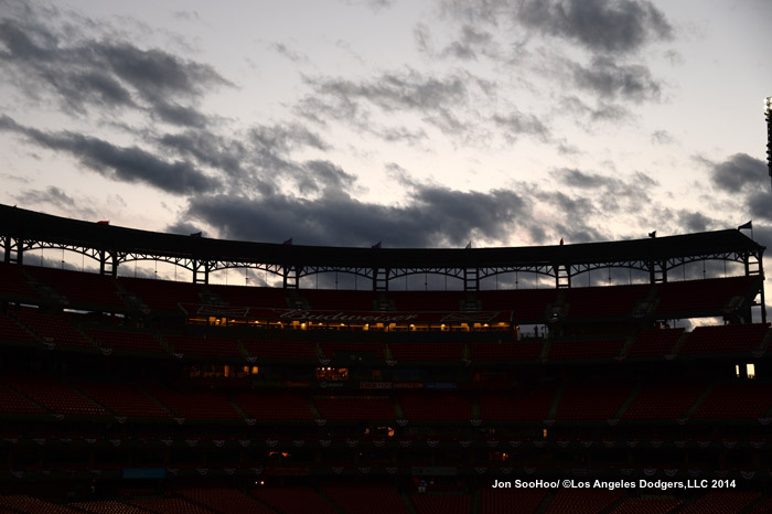 NLDS-Los Angeles Dodgers workout at Busch Stadium
