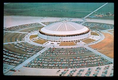 Houston Astrodome with features first displayed in the Broolyn domed stadium model