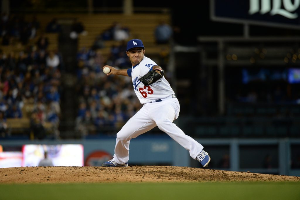 Yimi Garcia has struck out 33 and walked seven in 20 innings this season. (Jon SooHoo/Los Angeles Dodgers)