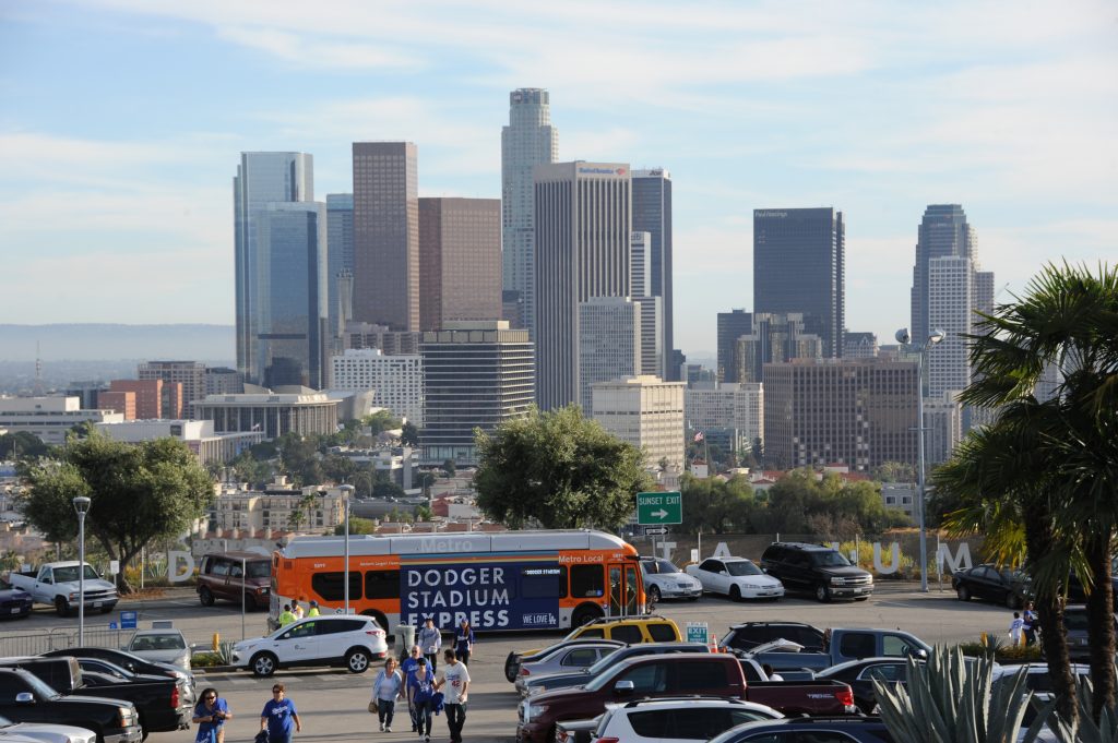 More than 100,000 fans took the Dodger Stadium Express to games this year. (Jon SooHoo/Los Angeles Dodgers)
