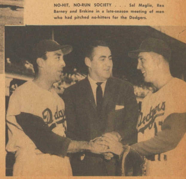 Section from Carl Erskine's page in the 1957 Dodger Yearbook. 